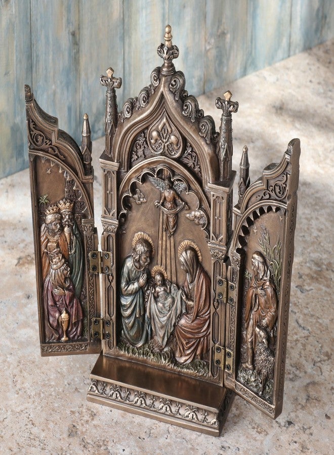 UNICORN STUDIO Nativity in Cathedral Triptych Statue Sculpture - Image 5