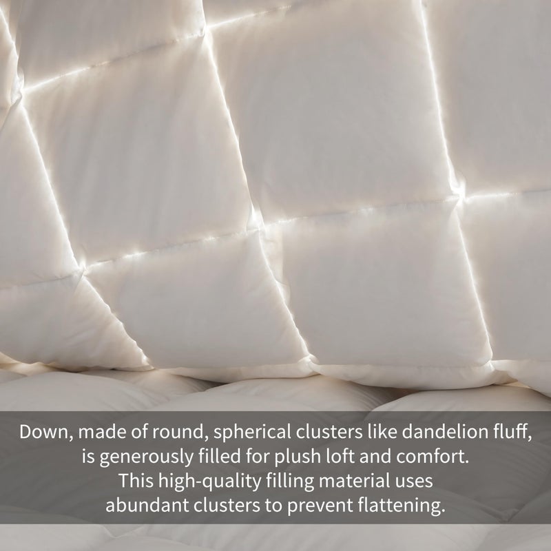 SAPHREAS Feather Down Comforter King Size, All Season White Duvet Insert, Soft 100% Cotton Luxurious Hotel Bedding Comforters with Corner Tabs, 106x90â€ - Image 3