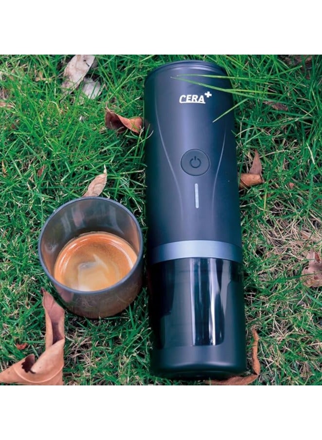 سيرا CERA+ Portable Electric Espresso Machine with Self-Heating in 3-4 Minutes, 20-Bar Mini Coffee Machine with Rechargeable Battery, Compatible with NS Capsules and Ground Coffee for Travel  - Image 4