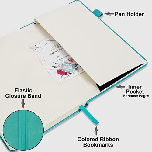 Daofary 2Pack Lined Journal Notebook with Pen Holder—A5 Leather Journal Notebooks with 160 Pages 100gsm Thick Paper, Writing Hardcover Notebook for Work Woman Men 8.4 x 5.7 in - Image 4