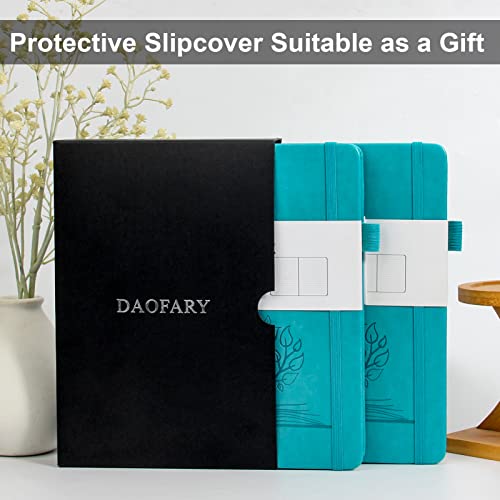 Daofary 2Pack Lined Journal Notebook with Pen Holder—A5 Leather Journal Notebooks with 160 Pages 100gsm Thick Paper, Writing Hardcover Notebook for Work Woman Men 8.4 x 5.7 in - Image 3