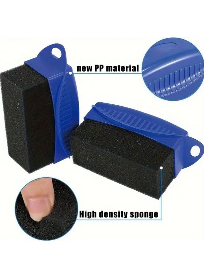 2pcs Blue Crescent Curved Car Waxing Sponge Brush With Dust Cover Ergonomic Handle Durable PP Material For Edge And Gap Cleaning Vehicle Waxing Tool For Cars Trucks SUVs Vehicle Maintenance Sleek Design High Quality Construction - Image 5
