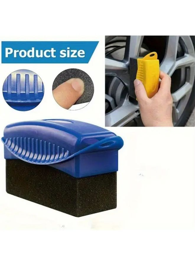 2pcs Blue Crescent Curved Car Waxing Sponge Brush With Dust Cover Ergonomic Handle Durable PP Material For Edge And Gap Cleaning Vehicle Waxing Tool For Cars Trucks SUVs Vehicle Maintenance Sleek Design High Quality Construction - Image 4