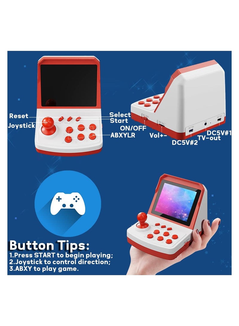 SYOSI A6 Plus Mini Handheld Game Console 3.5 inch Arcade Style Emulator Portable Games Console Preinstalled Classic FC Games Built-in Rechargeable Battery for Kids Teens Gift 2 Players Blue  - Image 5
