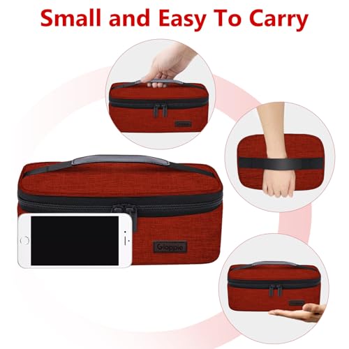 Gloppie Small Lunch Bag Insulated Lunch Box for Women Girls Kids Mini Lunchbox Adult Portable Cooler Bags Reusable Snack Bag Thermal Lunch Boxes, Wine Red - Image 2