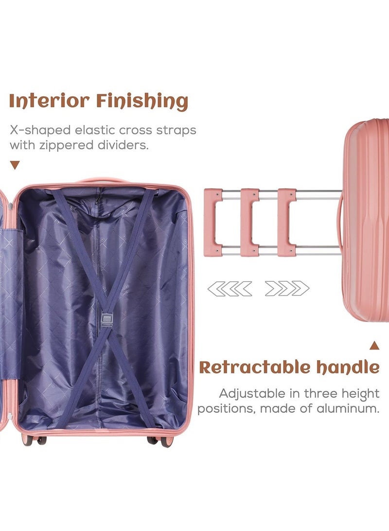POGAGO 3-Piece Expandable Polypropylene Luggage Set – Perfect for Travel, Business & Weekend Getaways with Anti-Theft Zipper and TSA lock, Unbreakable luggage, 360° Spinner Wheels (28", 24", 20") sizes - Image 2
