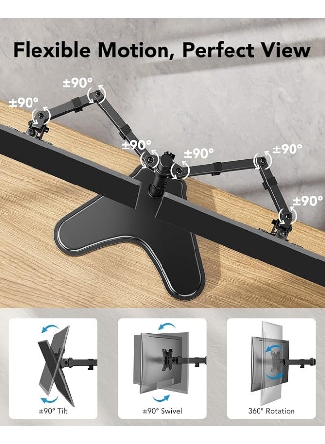 Dual Arm Mobile Monitor Stand - Adjustable Height for Two 13"-32" Screens - VESA 75/100 Compatible - Versatile Desk Mounting Solution - Image 4