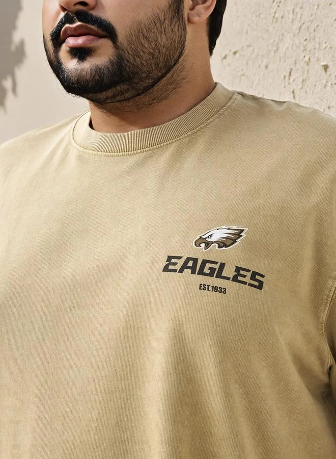 Maxim  Plus Size Eagles Print T-shirt for Men | Best Price UAE