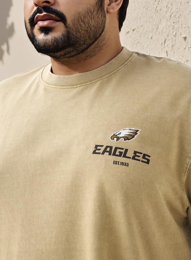 Maxim Plus Size Eagles Print T-shirt - Image 4