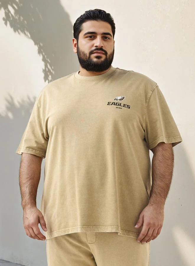 ماكسيم تيشيرت مقاس كبير بطبعة نسور