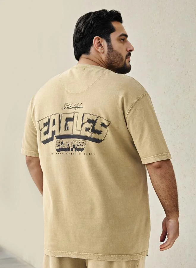 Maxim  Plus Size Eagles Print T-shirt for Men | Best Price UAE