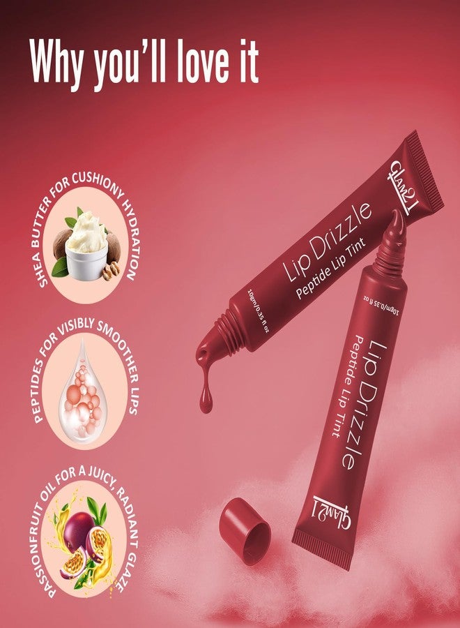 Glam 21 Glam21 Lip Drizzle Peptide Lip Tint | Buttery Melt-On Hydrating Formula | High-Gloss Shine & Intense Pigment | Shea Butter, Peptides & Passionfruit Oil | Nourishing & Smoothing Lip Tint | 10gm (Sugar Plum-01) - Image 4
