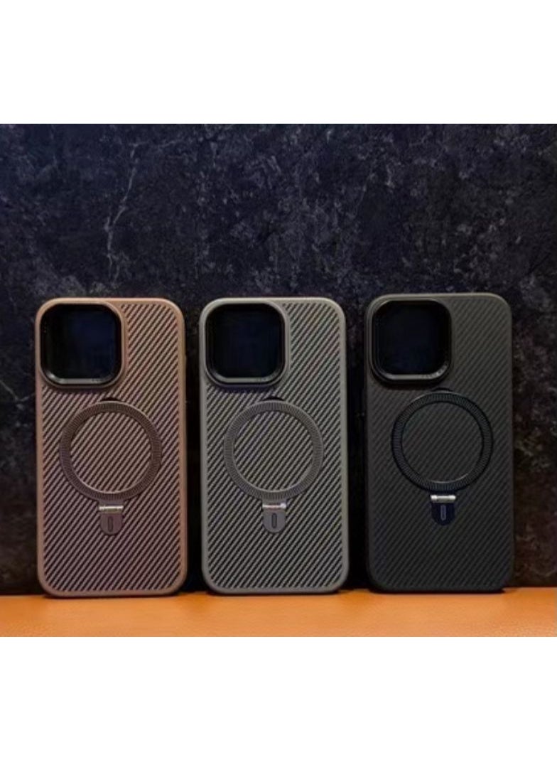 MagSafe Compatible Shockproof Case for iPhone 12 Pro – Carbon Fiber Texture, Slim Protective Cover with Wireless Charging Support (Black) - Image 4