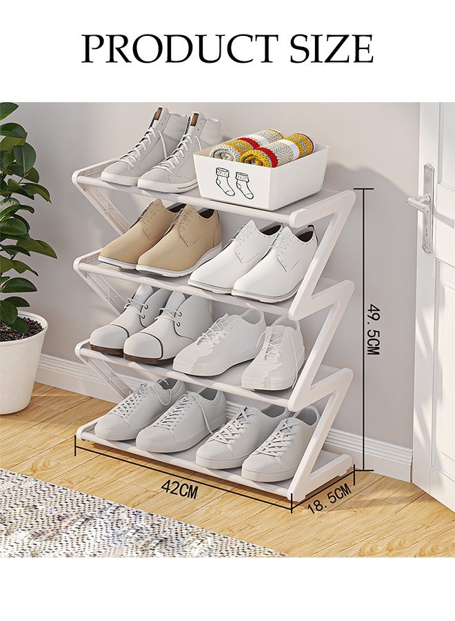 DUNISO 4-Tier Shoe Rack, Easy Assembly,Space Saving Household Shelf for shoes ,Shoe Storage Organizer , Suitable for Bedroom, Hallway and Entryway (White) - Image 2