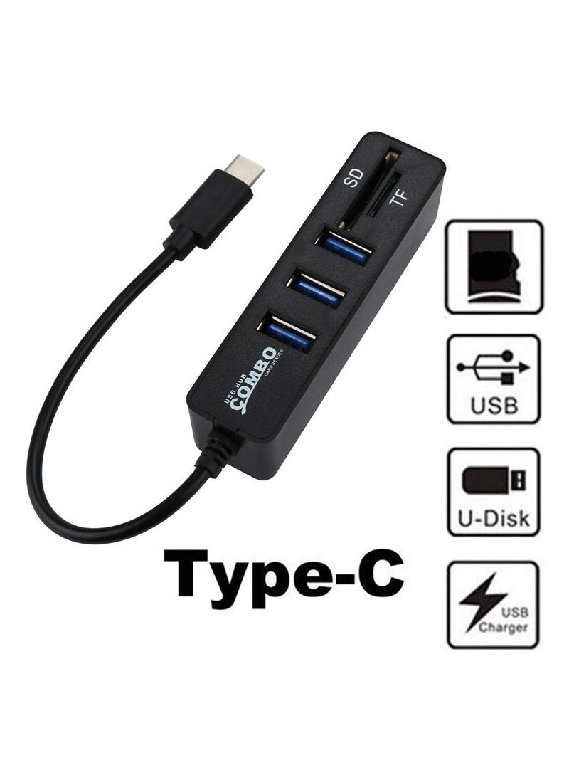 Earldom USB Hub 2 in 1 Type-C OTG USB 2.0 Hub Splitter Combo, SD/TF Card Reader, USB Expansion  - Image 1