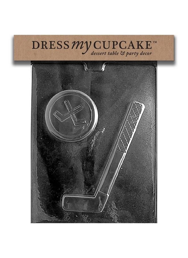 Dress My Cupcake - Chocolate Candy Mold Hockey Stick And Puck - Image 1