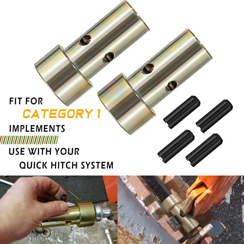 Yoursme 2 Pairs of Cat 1 Quick Hitch Adapter Bushings Set for Category I 3-Point Tractors Use with Quick Hitch System - Image 2
