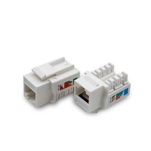 Verbex Cat6 Keystone Jack - [UL Listed] - Ethernet Wall Jack - Network Coupler - Cat5/5e/6 Compatible - 100-Pack - Image 2