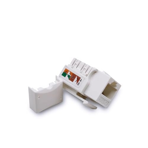 Verbex Cat6 Keystone Jack - [UL Listed] - Ethernet Wall Jack - Network Coupler - Cat5/5e/6 Compatible - 100-Pack - Image 3