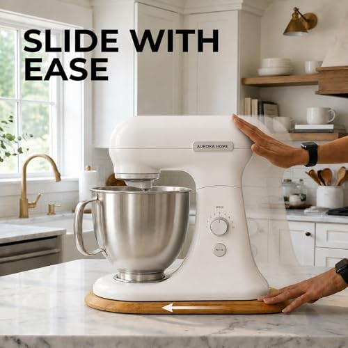 Ibyx Mixer Slider - Stand Mixer Sliding Mat, Compatible with KitchenAid 4.5 Qt, Smooth Glide Slider for Heavy Appliances, Scratch Free & Space-Saving Counter Solution - Made in Canada - Natural - Image 3