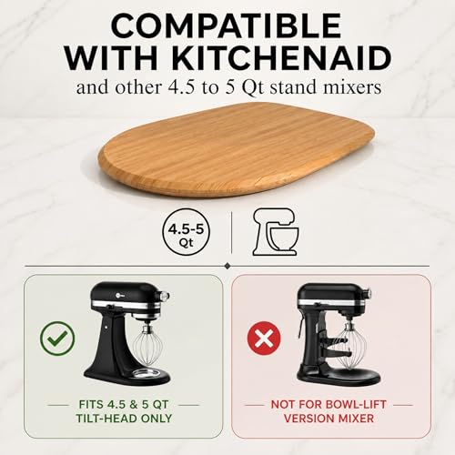 Ibyx Mixer Slider - Stand Mixer Sliding Mat, Compatible with KitchenAid 4.5 Qt, Smooth Glide Slider for Heavy Appliances, Scratch Free & Space-Saving Counter Solution - Made in Canada - Natural - Image 5