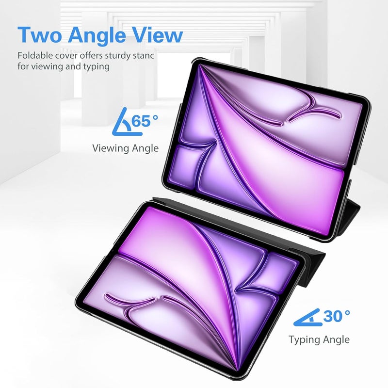 Procases Smart Case For Ipad Air 13 M3 2025 Ipad Pro 12.9 2022/2021/2020/2018, Slim Stand Hard Back Shell Smart Cover For Ipad Pro 12.9" 6Th Gen/5Th Gen/4Th Gen/3Rd Gen -Black - Image 5