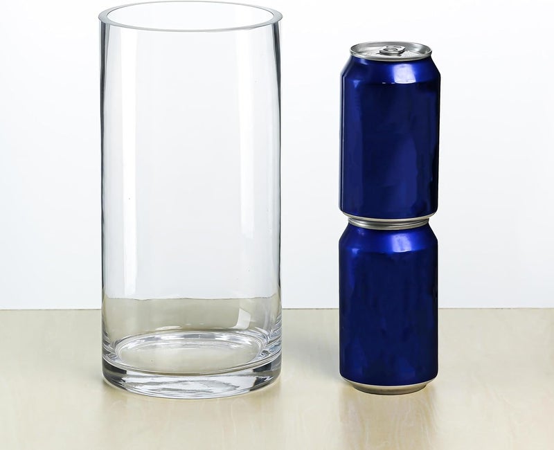 CYS EXCEL Glass Cylinder Vase (H:10" D:5") | Multiple Size Choices Glass Flower Vase Centerpieces | Hurricane Floating Candle Holder Vase - Image 3
