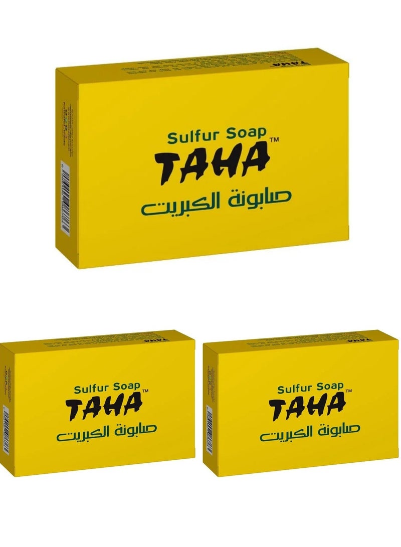 TAHA 3 Pieces of Sulfur Soap 125g - Image 1