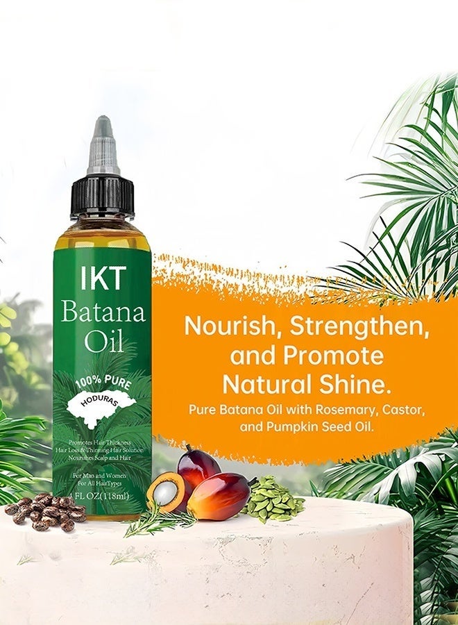اي كي تي ترطيب عميق وترميم الشعر التالف Repair Damage، العناية بالشعر Hair Care Batana Oil – تقليل الهيشان، إصلاح التقصف وترطيب وتقوية Nourish & Strengthen – IKT Batana Hair Oil 118 مل - Image 3