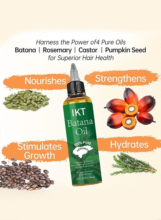 اي كي تي ترطيب عميق وترميم الشعر التالف Repair Damage، العناية بالشعر Hair Care Batana Oil – تقليل الهيشان، إصلاح التقصف وترطيب وتقوية Nourish & Strengthen – IKT Batana Hair Oil 118 مل - Image 4