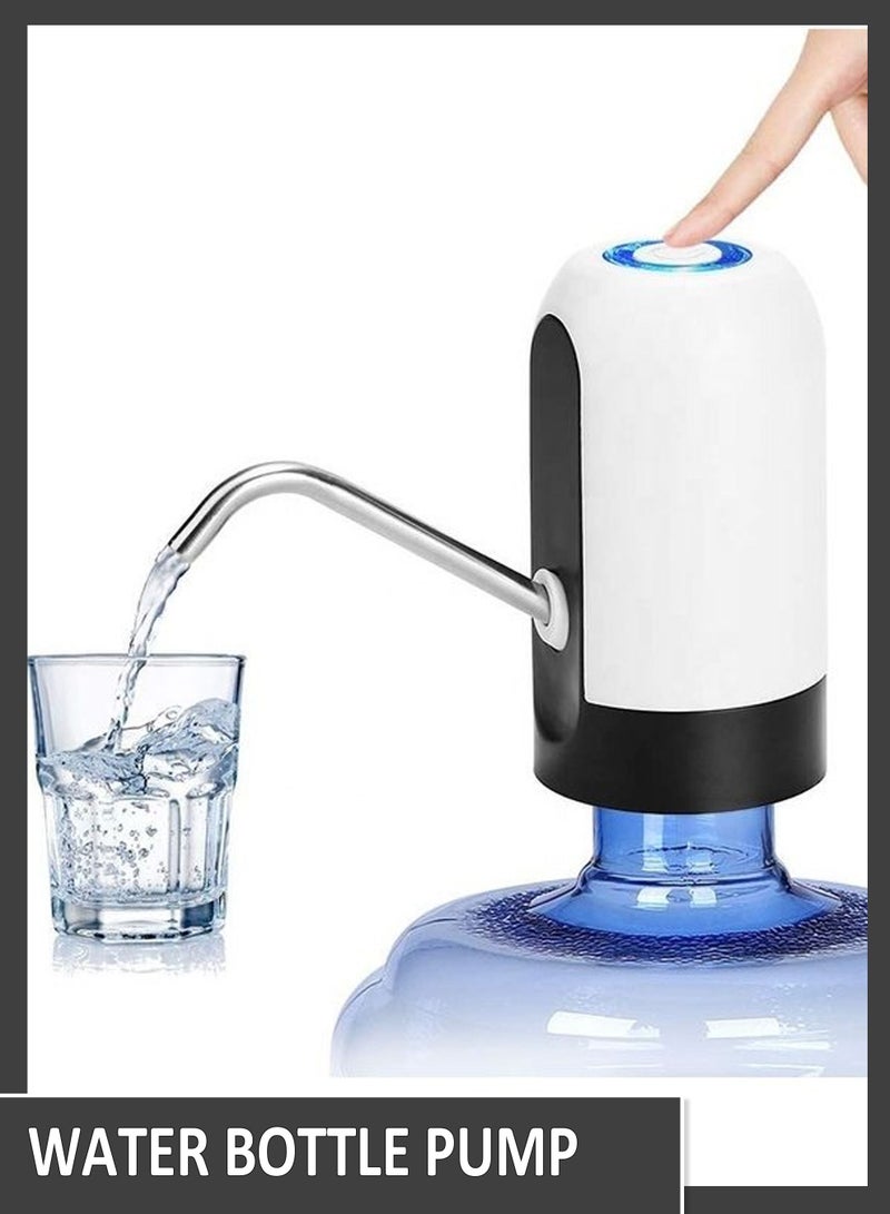 Toshionics Dispenser for Water Bottle Rechargeable Water Pump for Universal Bottle for Camping Office Travel Home  - Image 1