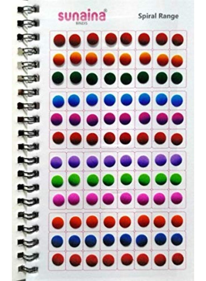 ساناينا كتاب بيندي متعدد الألوان ذاتي اللصق من سونينا، بتصميم حلزوني مزدوج الظل، للنساء، مع صفحة رسم خاصة (بيندي مزخرف، دائري، عادي، متناسق مع المكياج)، بيندي متعدد الألوان للجبهة (لاصق)، 2 سم - Image 3