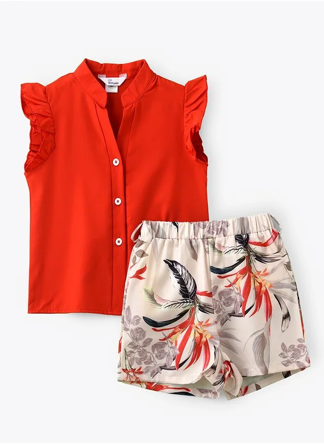بيبي كلو Floral Print Top & Shorts Set