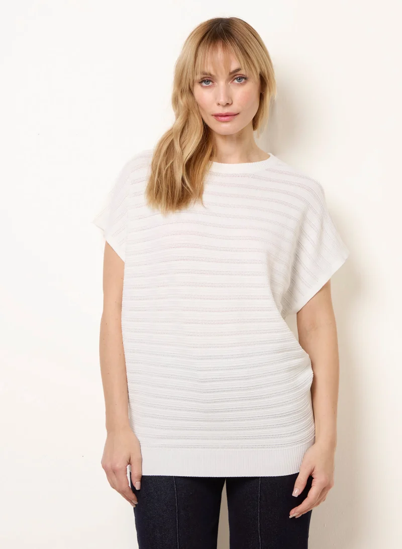 بلو فانيلا Textured Sleeveless Knit Top