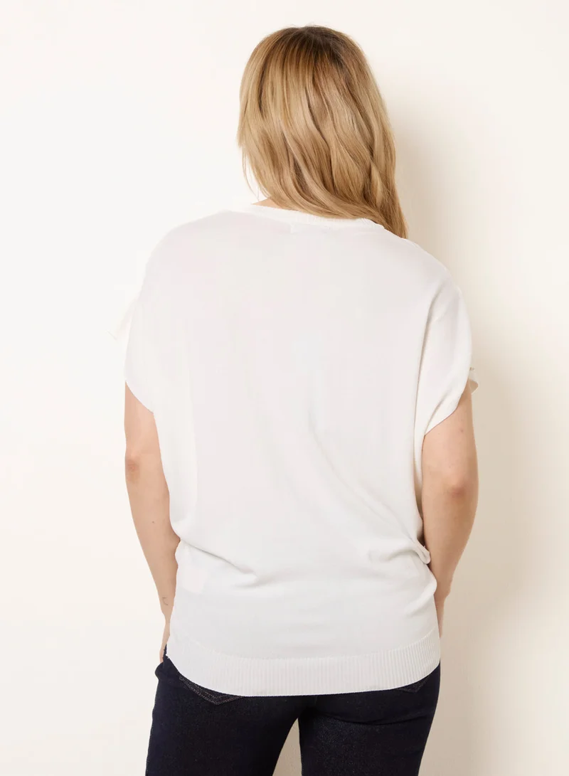 بلو فانيلا Textured Sleeveless Knit Top