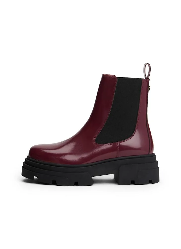 TOMMY HILFIGER Shiny Leather Cleat Chelsea Boots