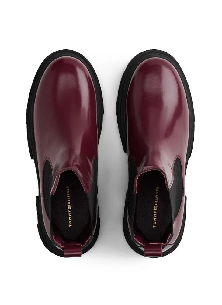 TOMMY HILFIGER Shiny Leather Cleat Chelsea Boots