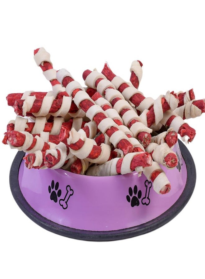 VIPCOLLECTION VIP Collection Rawhide Dog Chew Mutton Flavor Spiral Munchie Chew Sticks - Tasty Treat Snacks for All Breeds, 500 Gram Pack, Supports Dental Health & Keeps Dogs Entertained - Image 1