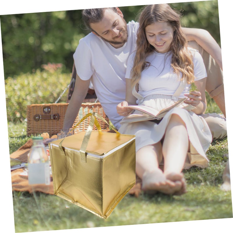 Insulated Thermal Grocery Pouch Portable Food Bag Handle Outdoor Picnic Catering Use - Image 4