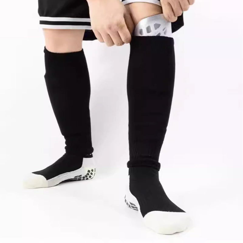 BUKEORE 2 Set Anti-Slip Grip Soccer Socks with Shin Guard Sleeves, Sports Athletic Socks for Men Women - Image 5