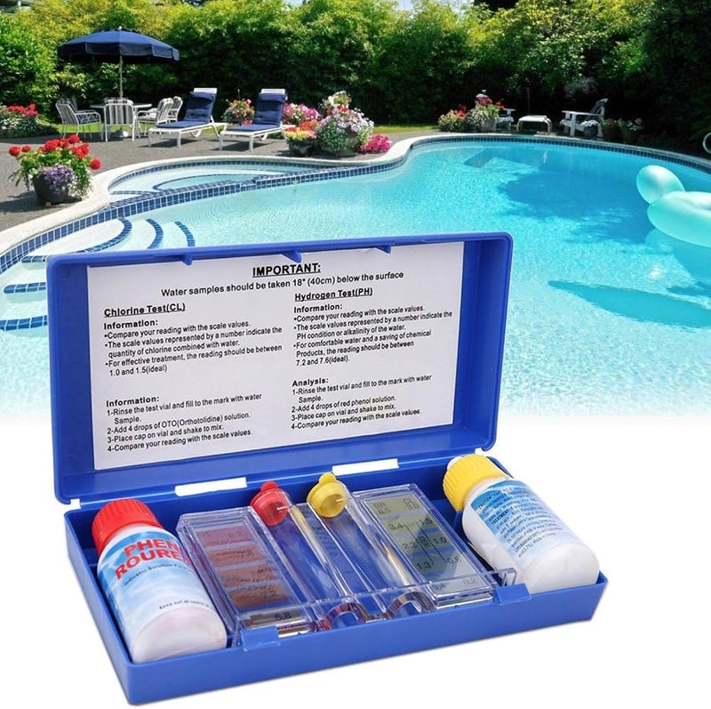 WHYQQ Water Quality Test Kit, Swimming Pool Tester Swimming Pool Tester Water Testing Box with PH Reagent for Hot Springs - Image 5