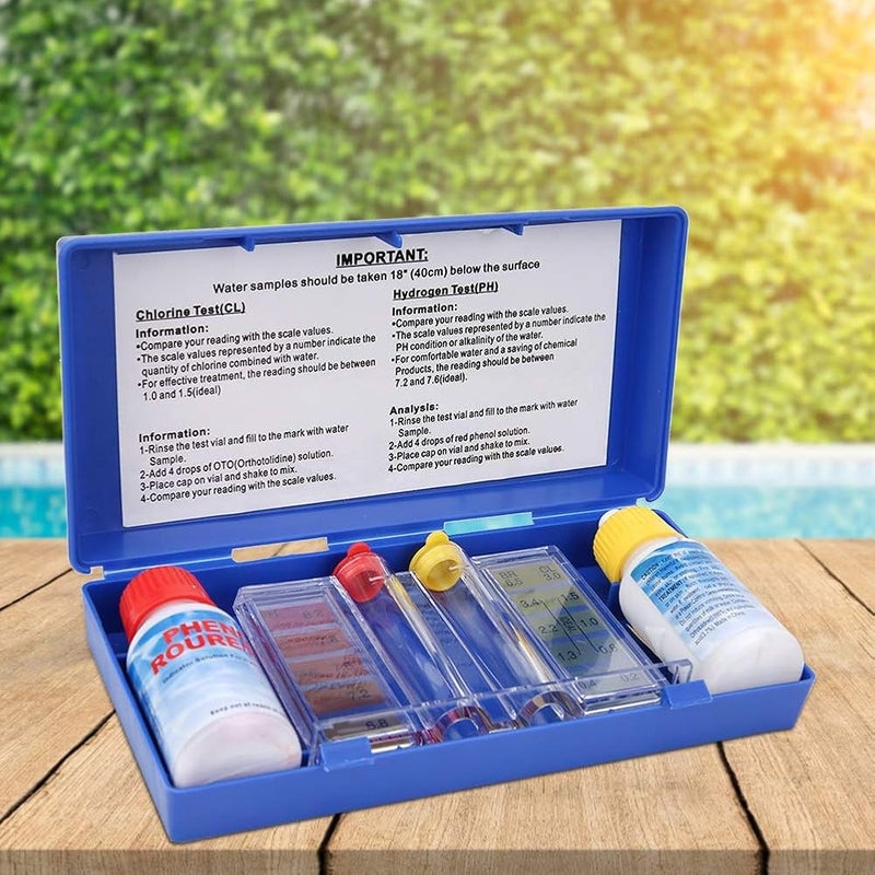 WHYQQ Water Quality Test Kit, Swimming Pool Tester Swimming Pool Tester Water Testing Box with PH Reagent for Hot Springs - Image 4