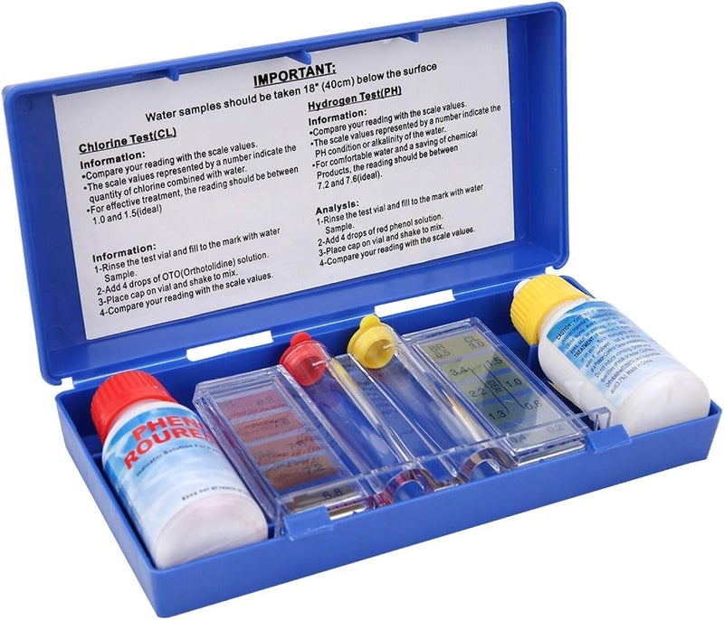 WHYQQ Water Quality Test Kit, Swimming Pool Tester Swimming Pool Tester Water Testing Box with PH Reagent for Hot Springs - Image 1