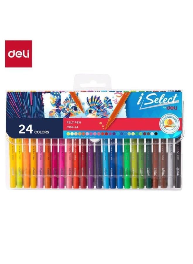 Deli Short Fine Tip Markers – 24 Pens