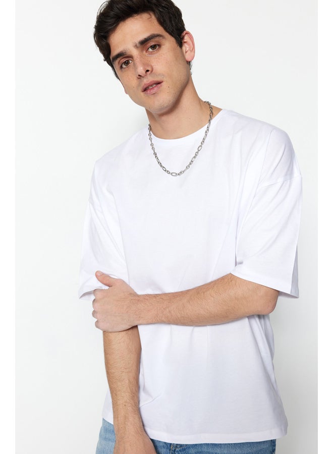 trendyol تي شيرت - أبيض - مقاس كبير - Image 1