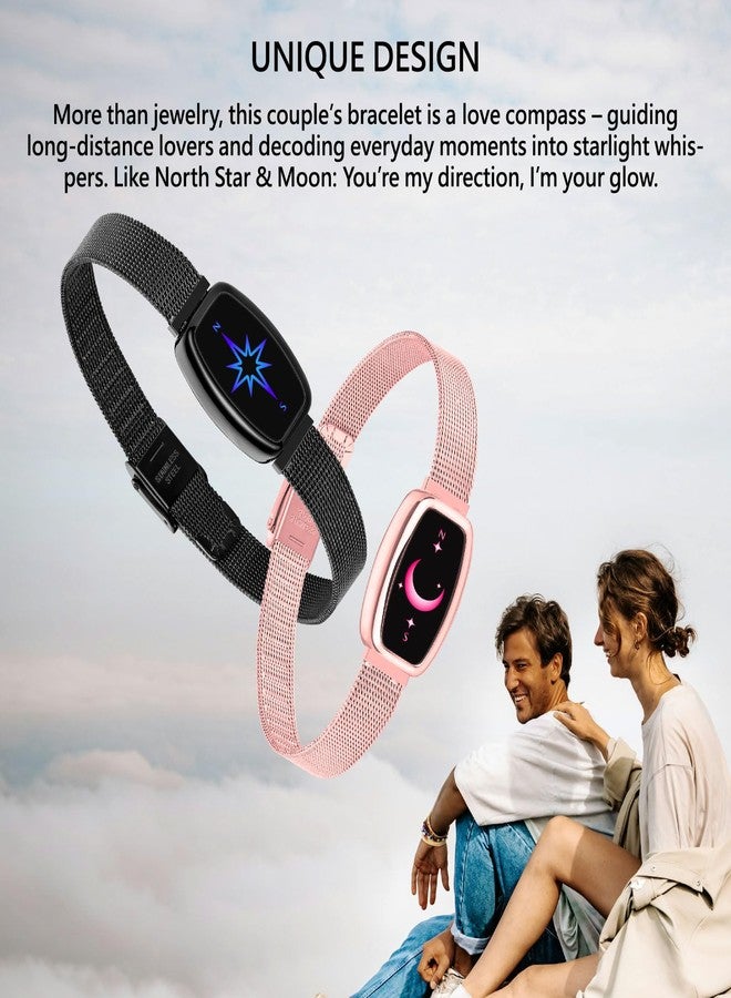 PNMNBW Long Distance Relationship Bracelets for Couples (Set of 2) - Feel Each Other's Touch Across Any Where | Long Distance Relationship Gift for Couples | Matching Couple Bracelets - Image 4