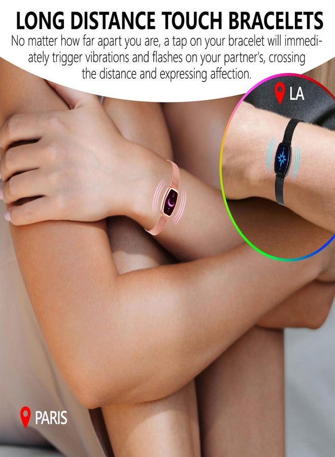 PNMNBW Long Distance Relationship Bracelets for Couples (Set of 2) - Feel Each Other's Touch Across Any Where | Long Distance Relationship Gift for Couples | Matching Couple Bracelets - Image 2