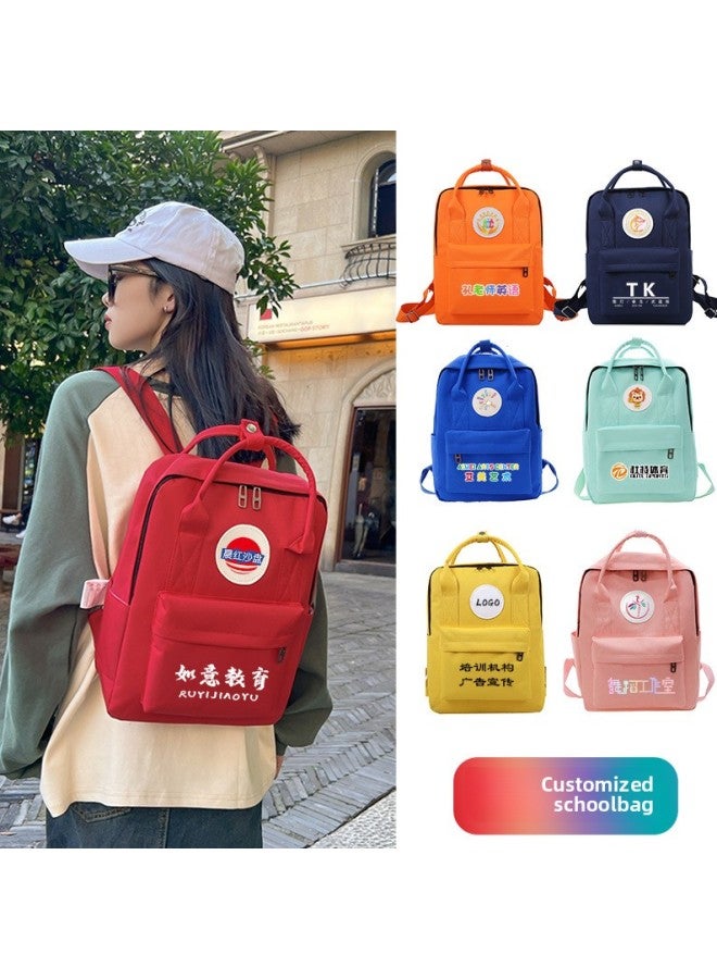 Children's Schoolbag Custom Printed Logo Primary School Students Shoulder Bag Training Institutions Kindergarten Backpack Printed Pattern Gift-Color:Green-Size:Large  - Image 3