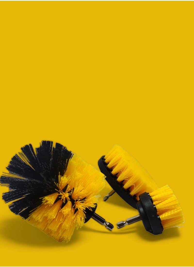 Kana 3 Piece cleaning Brush set High Quality KA-65426 Yellow/Black  - Image 1