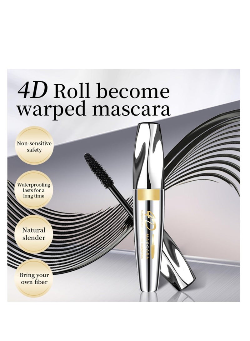 Captaintech 4D Silk Fiber Lash Mascara, Thicker and Longer, Natural Smudge-proof Waterproof Mascara, Clump-Free, Long-Lasting, Smudge-proof, Hypoallergenic, All Day Luxurious Looking Lashes - Image 2